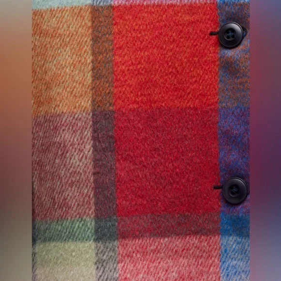 THE GREAT. The Long Plaid Wool Blend Bomber Jacket